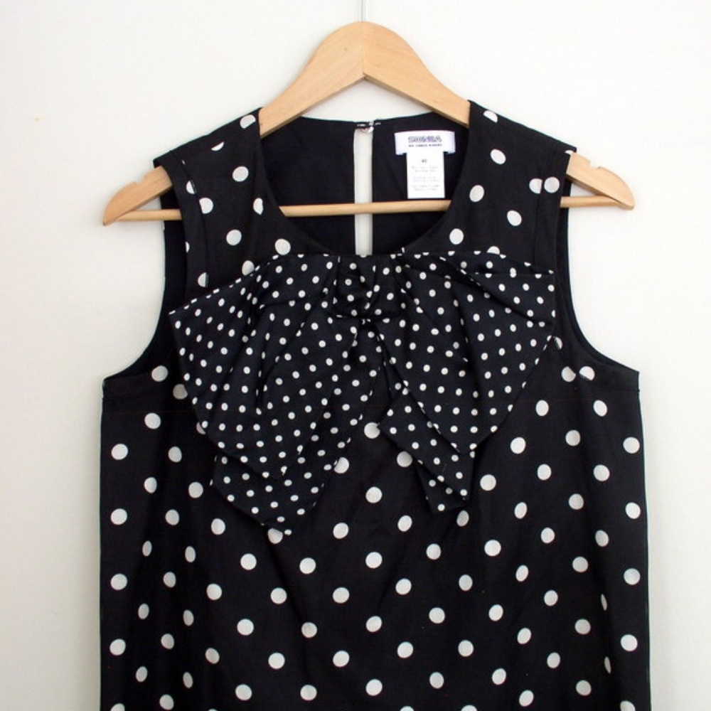 SONIA by Sonia Rykiel Silk Polka Dot Bow Blouse - Picture 2 of 5